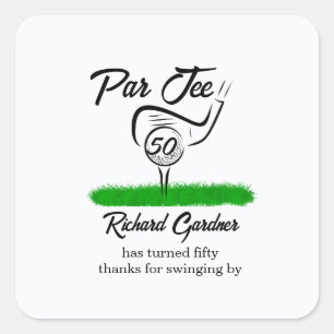 Par Off for an UnForeGettable 50th Birthday Party Square Sticker