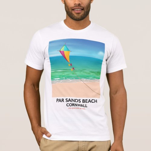 Par Sands Beach Cornwall beach travel poster T_Shirt
