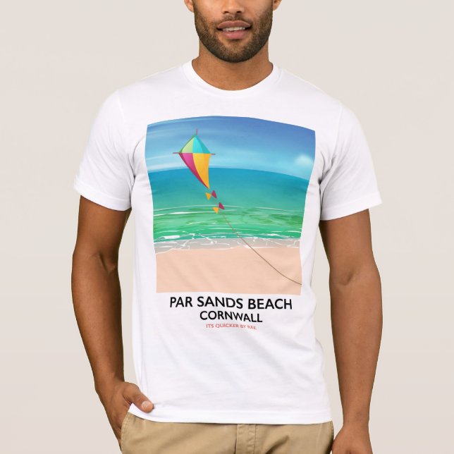 Par Sands Beach Cornwall beach travel poster T-Shirt (Front)