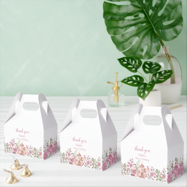 Par-tea Fairy Girl Blush Pink Flowers Birthday Favor Boxes (Multiple)