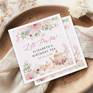 Par-tea Floral Tea Girl Birthday Party Napkins