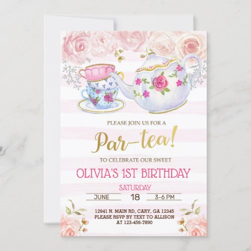 Par_tea par tea girl birthday invitation invitation