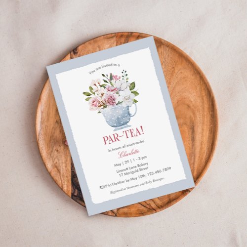 PAR_TEA Pink Baby Shower Invitation