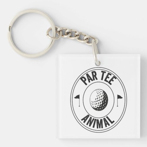 Par_Tee Animal funny golfing Dad Gift Keychain