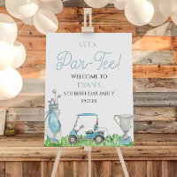 Par-Tee Blue Golf Birthday Party Welcome Sign
