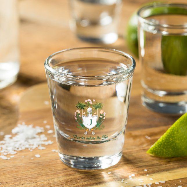 Par-Tee Bridesmaids Monogram | Golf Bachelorette Shot Glass (Creator Uploaded)