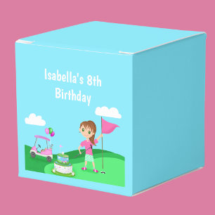 Par-Tee Chibi Girl Birthday Golf Party Favor Boxes
