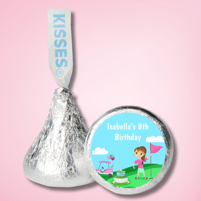 Par-Tee Chibi Girl Birthday Golf Party Hershey®'s Kisses® (Creator Uploaded)