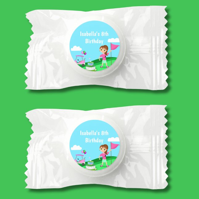 Par-Tee Chibi Girl Birthday Golf Party Life Saver® Mints (Creator Uploaded)
