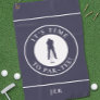 Par Tee Golfer Funny Humor Monogram Blue For Him Golf Towel
