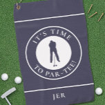 Par Tee Golfer Funny Humor Monogram Blue For Him Golf Towel at Zazzle