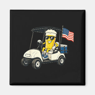 Par Tee In The Usa Funny Patriotic Beer Golf Cart Magnet