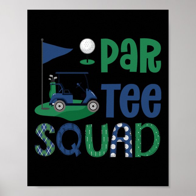 Par-tee Squad Golf Lover Birthday Party Family Mat Poster (Front)