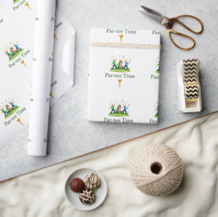 Par-tee Time Golf Wrapping Paper   Fun Gift