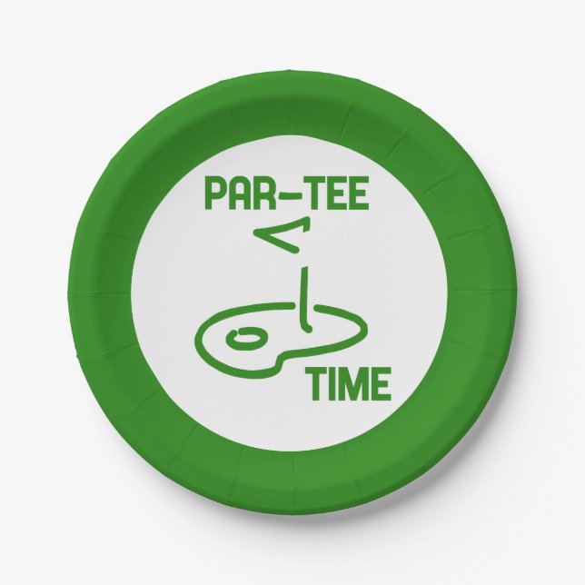 Par Tee Time Paper Plates (Front)