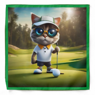 "Par-tee Time: The Cool Cat’s Golf Swing!" Bandana