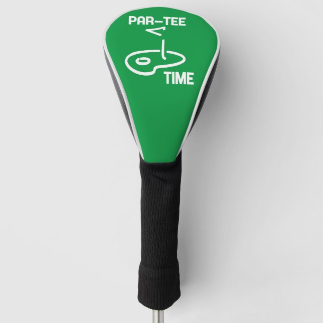 Par-Tee Time White   Golf Head Cover (Front)