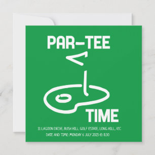 Par-Tee Time White Invitation
