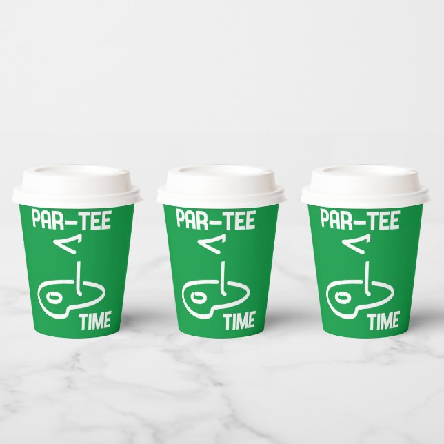 Par-Tee Time White   Paper Cups (Multi)