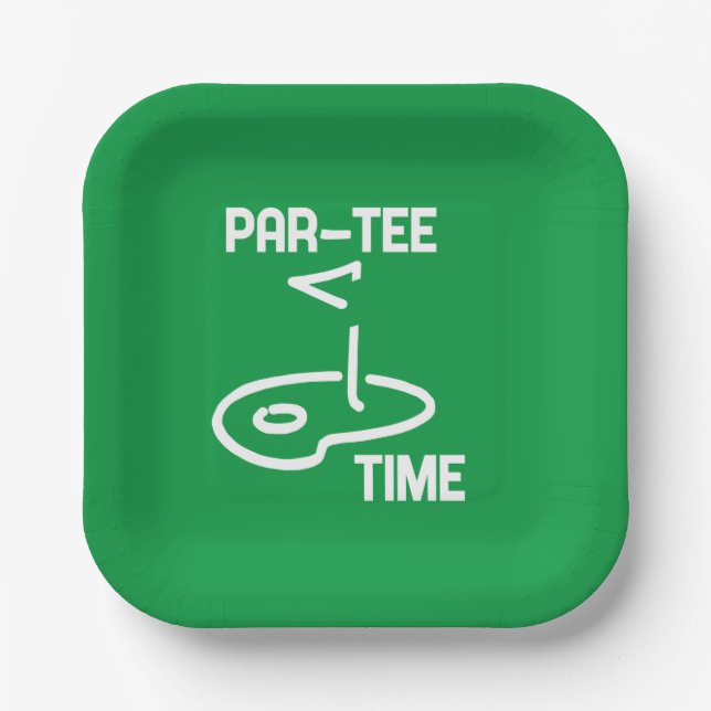 Par-Tee Time White   Paper Plates (Front)