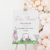 Par-Three Golf 3rd Birthday Party Welcome Sign