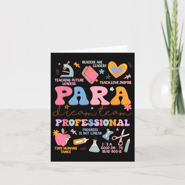 Para Dream Team Paraprofessional First Day Back To Card (Front)