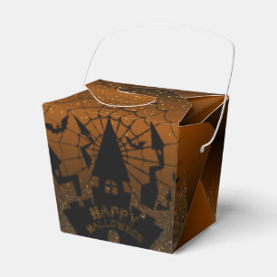 para Halloween marrón con naranja Favor Boxes