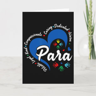 Para Heart Teacher Paraprofessional School Appreci Card