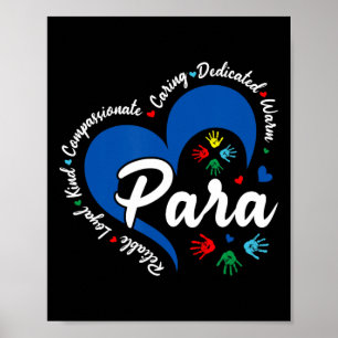 Para Heart Teacher Paraprofessional School Appreci Poster