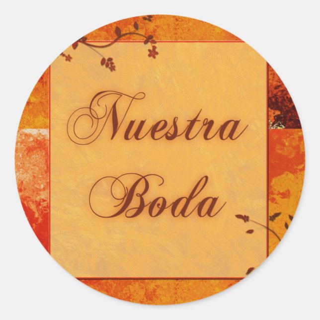 Para la novia - nuestra boda classic round sticker (Front)
