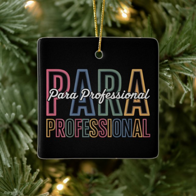 Para Paraprofessional Paraeducator First Day Back Ceramic Ornament (Tree)