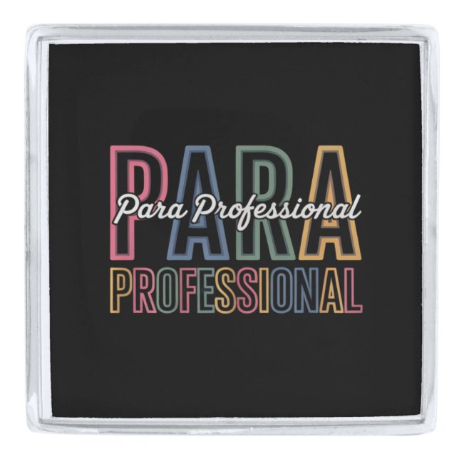 Para Paraprofessional Paraeducator First Day Back Silver Finish Lapel Pin (Front)