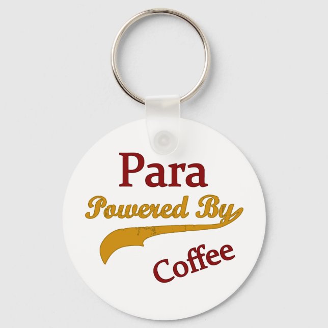 Para Powered By Coffee Keychain (Front)