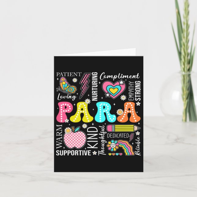 Para Professional Educator 1st Day Of Back To Scho Card (Front)