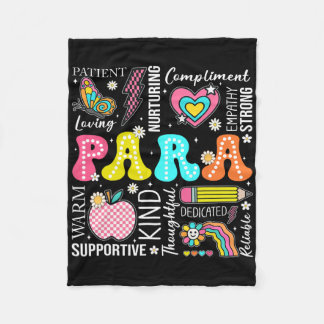 Para Professional Educator 1st Day Of Back To Scho Fleece Blanket