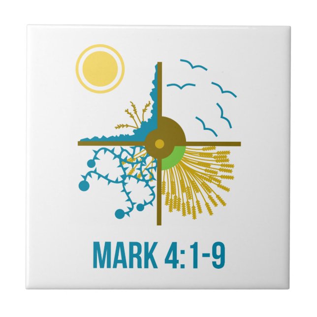 Parable of the Sower/Four Soils - Gospel of Mark Ceramic Tile (Front)