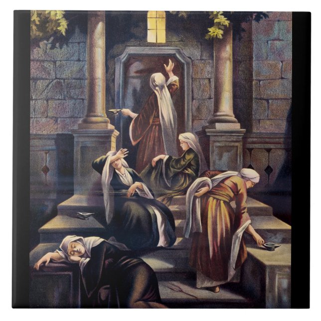 Parable of the Ten Virgins Ceramic Tile (Front)