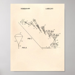 Parachute 1974 Patent Art - Old Peper Poster