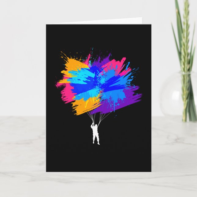 Parachute Colors Skydiver Skydiving Card (Front)