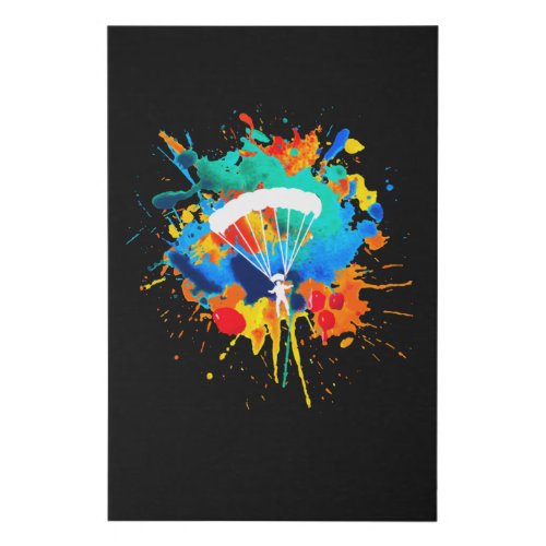 Parachute Colors Skydiver Skydiving Faux Canvas Print