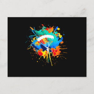 Parachute Colors Skydiver Skydiving Postcard