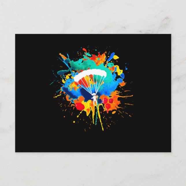 Parachute Colors Skydiver Skydiving Postcard (Front)