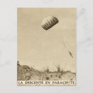 Parachute descent in the Somme Postcard