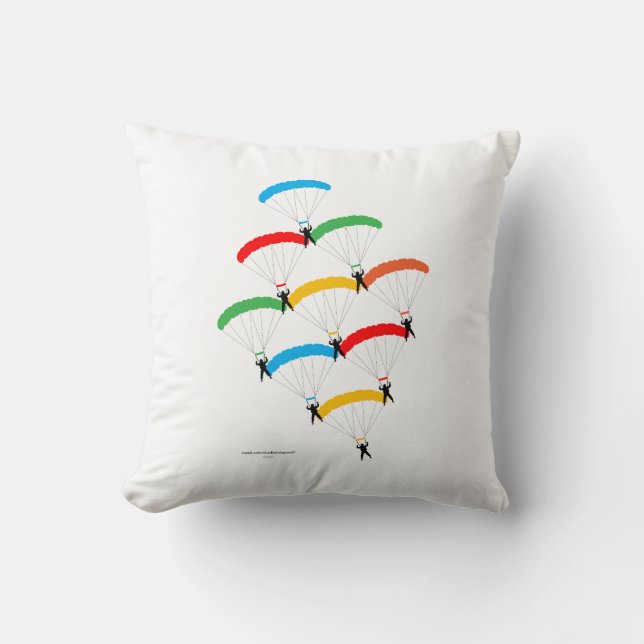 Parachute Formation Throw Pillow (Front)