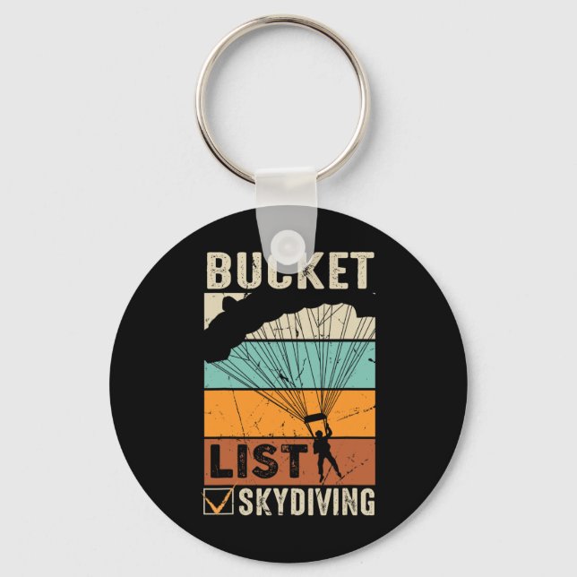 Parachute Jump Skydiver Instructor Bucket Lists Sk Keychain (Front)