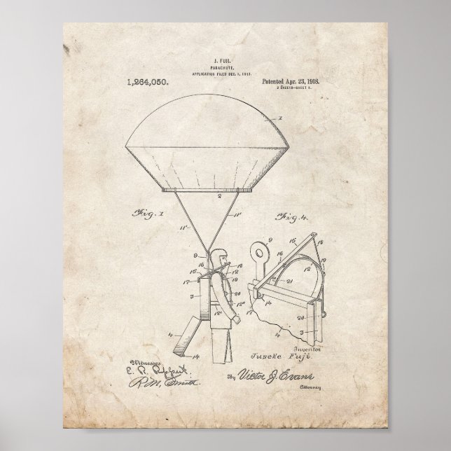 Parachute Patent - Old Look Poster (Front)