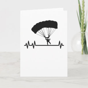 Parachute Pulse Heartbeat Skydiver Skydiving Card