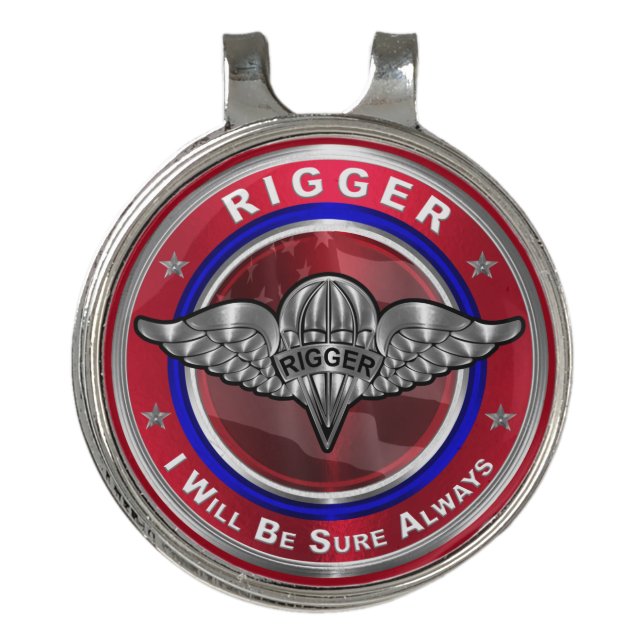 Parachute Rigger  Golf Hat Clip (Front)