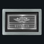 Parachute Rigger Veteran Belt Buckle<br><div class="desc">Display your pride in our dedicated Parachute Riggers! This exclusively designed art design makes a wonderful Gift to any who are serving or have served in Airborne Rigging Units! Unique designed gift for anyone looking for that one of a kind special gift for Army or Civilian School Graduation, promotion, reenlistment,...</div>
