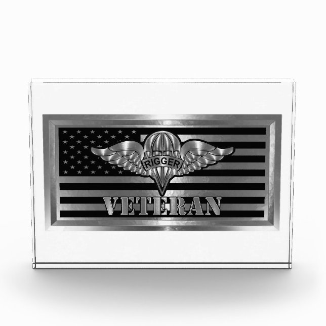 Parachute Rigger Veteran Flag Photo Block (Front)